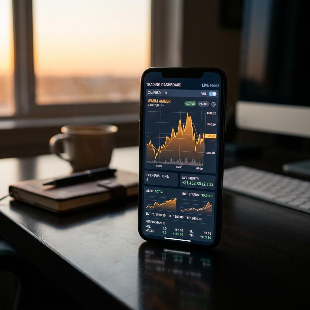 Saglam Degersel algorithmic trading terminal on smartphone